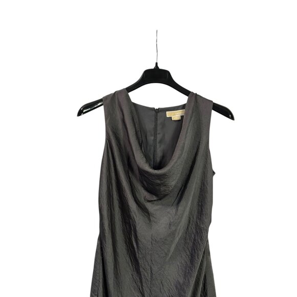 Michael Michael Kors Womens Gray Drapey Cowl Sheath Dress Sleeveless 10 Satin - Picture 3 of 8